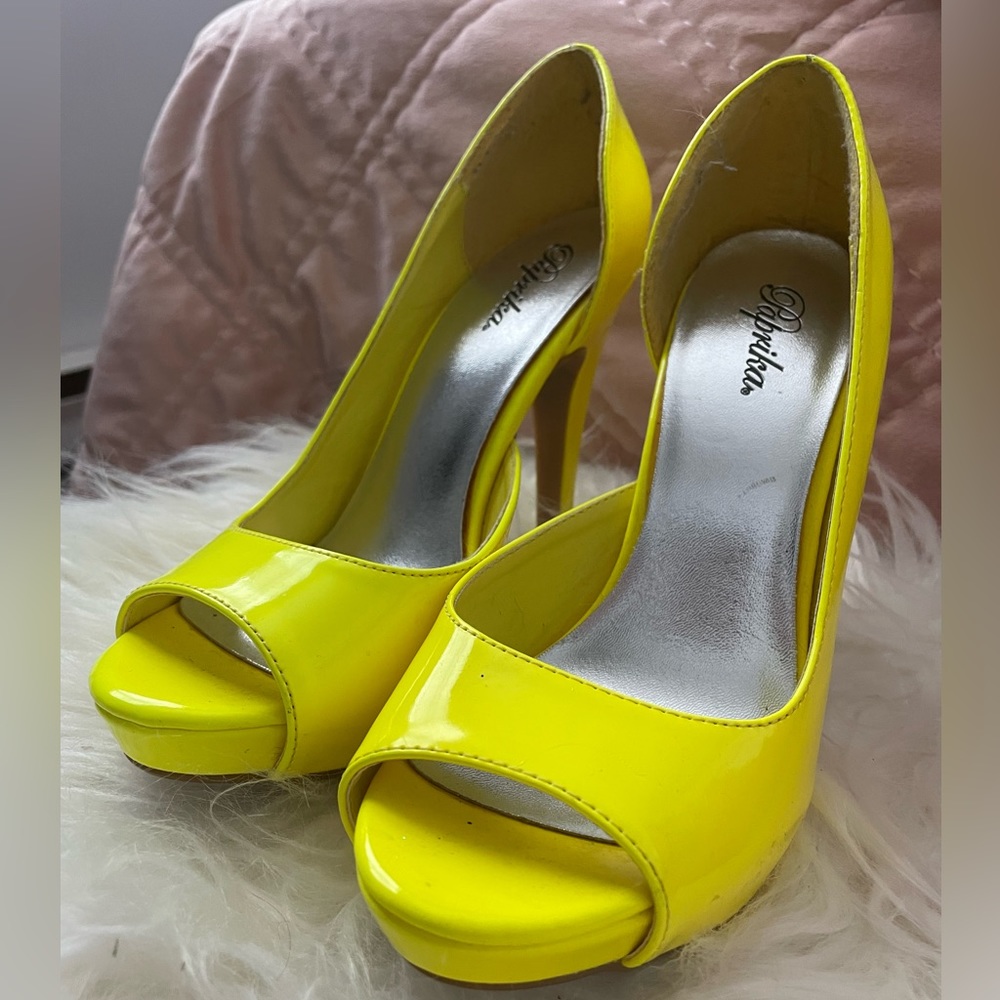 Brand New - Paprika Neon Yellow Heels